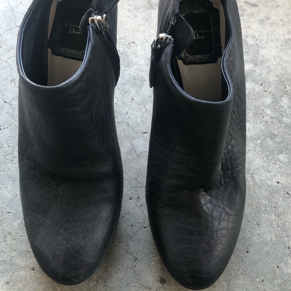 Christian Dior black leather booties size 38 or 8. - Picture 2 of 5